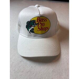 Bass Pro Shops White Trucker Hat One Size Mesh Back Snapback